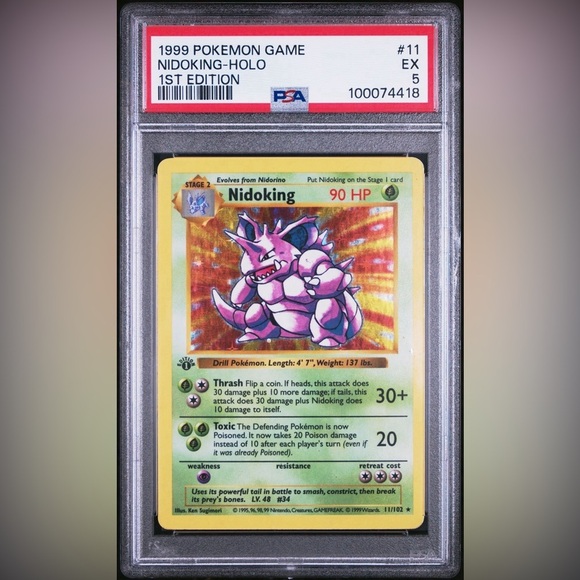 1999 POKEMON GAME 11 NIDOKING-HOLO 1ST EDITION PSA 5 - Picture 1 of 1